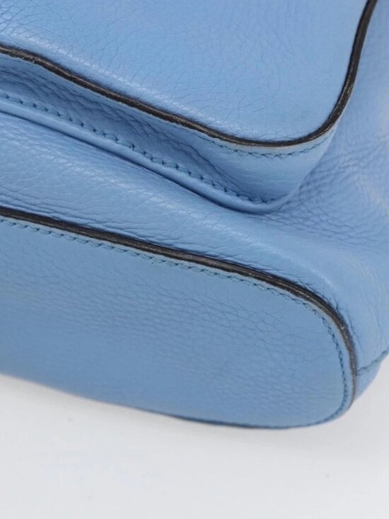 GUCCI Bamboo Backpack Leather Light Blue Silver 370833 Auth BA9273V main image 9